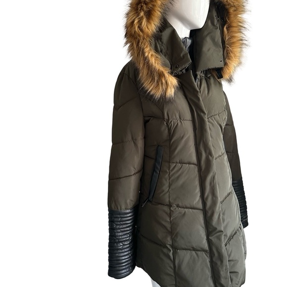 Twik Olive Green Jacket with Faux Fur Trim - Picture 2 of 12